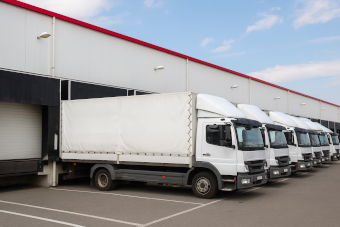 camions chargement entrepot