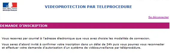 réception courrier formulaire préfecture vidéosurveillance