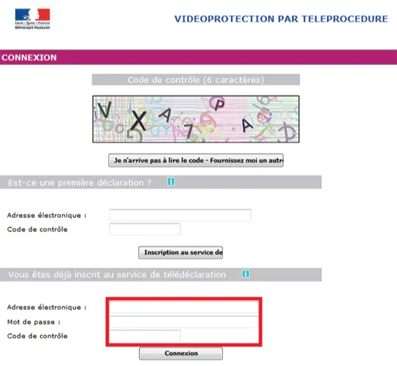 connexion formulaire préfecture vidéosurveillance