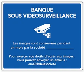 panneau vidéosurveillance banque