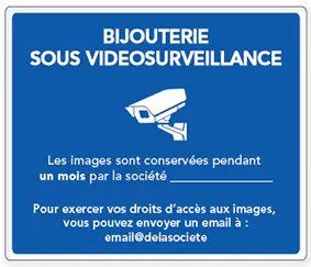 panneau vidéosurveillance bijouterie