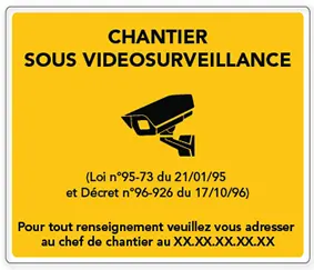 panneau chantier vidéosurveillance