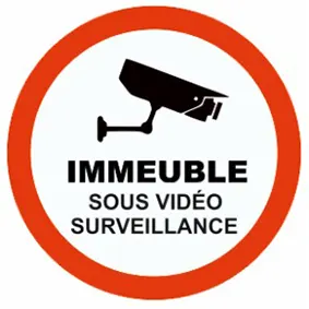 sticker immeuble sous vidéosurveillance