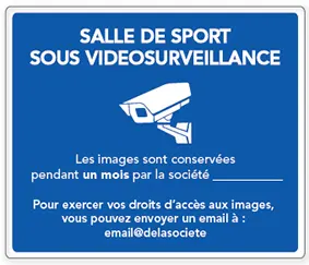 panneau vidéosurveillance salle de sport